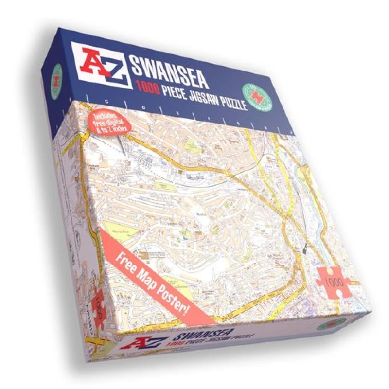 Image of A to Z A to Z Map of Swansea 1000 Piece Jigsaw Puzzle