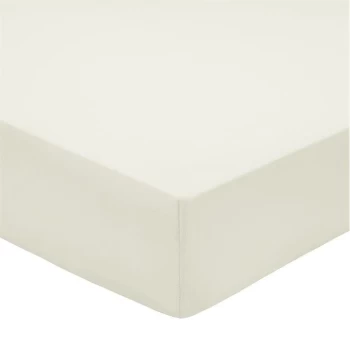 Image of Bedeck of Belfast Bedeck of Belfast 200TC Pima Plain Dye Fitted Sheet - CHALK