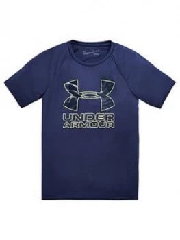 Image of Urban Armor Gear Childrens Tech Hybrid Print Fill Logo T-Shirt - Navy Lime