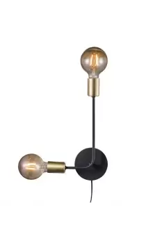 Image of Josefine 2 Arm Wall Lamp Mat Black E27