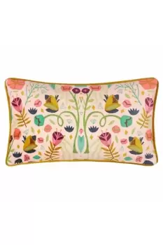 Image of Riverside Botanics Piped Velvet Polyester Filled Cushion