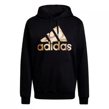 Image of adidas Essentials Fleece Camo-Print Hoodie Mens - Black