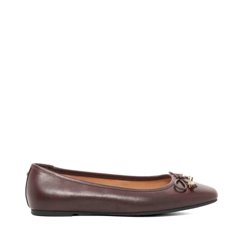 Image of Dune London Womens Hennie Slip-On Flat Mules Brown Leather female 3 (36)