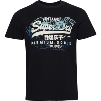 Image of Superdry Narrative T Shirt - Blue