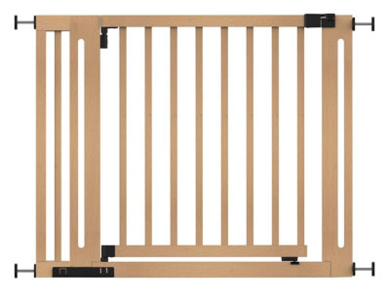 Image of Safetots Wooden Elegance Gate, Natural, 97Cm - 105Cm, Pressure Fit Safety Gate, 65Cm Extra Wide Doorway, Easy Installation