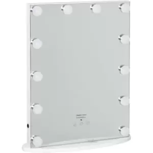 Image of HOMCOM Hollywood Makeup Mirror with LED Light Dimmer Cosmetic Beauty Stage - White