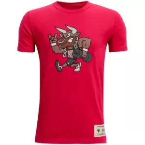 Image of Under Armour Project Rock Show Me Sweat T Shirt Junior - Red
