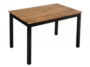 Image of LPD Copenhagen 118cm Black and Oak Dining Table Flat Packed