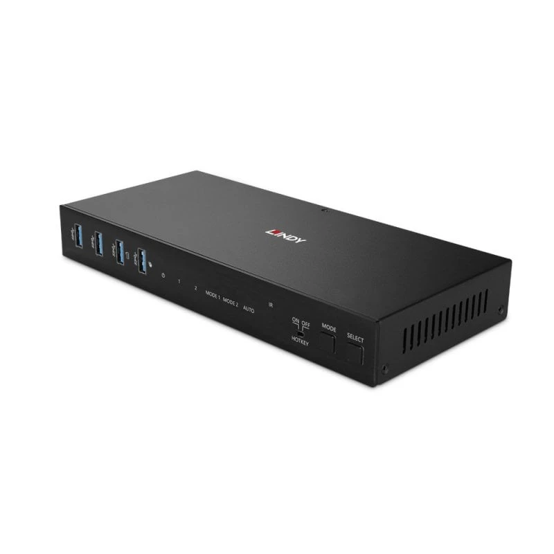 Image of Lindy 2 Port Dual Head HDMI 4K60. USB 3.0 KVM Switch
