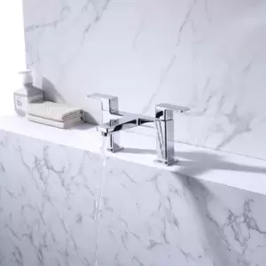 Image of VURTU Barkway Bath Filler, 1/4 Turn, Dual Lever Ceramic Disc, High/ Low Water Pressure, 240(H) x 220(W), Chrome, 628522