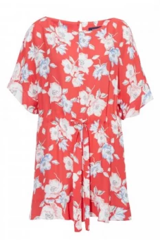 Image of French Connection Cari Frill Short Romper Pink