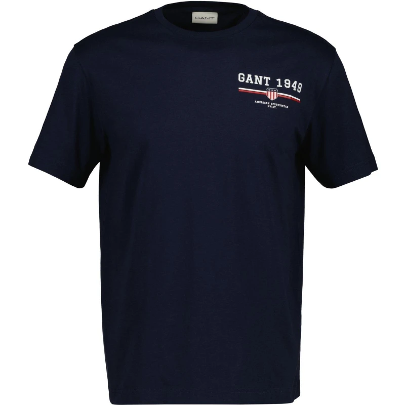 Image of Gant Mens Graphic Regular Fit T-Shirt Evening 433 male S
