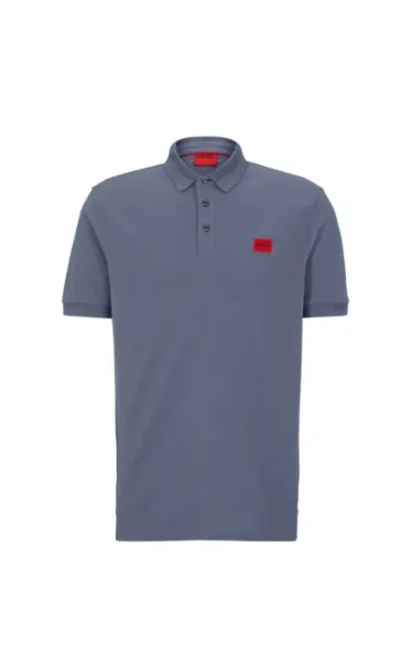 Image of HUGO Dereso232 Logo Slim Polo Shirt Open Blue S