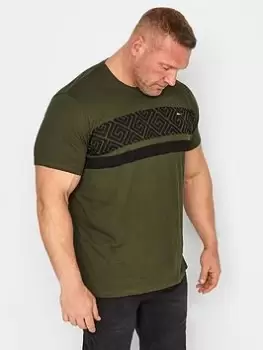 Image of BadRhino Tattoo Print T-Shirt, Green, Size XL, Men