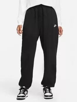 Image of Nike NSW Club Fleece Mid Rise Oversized Joggers - Black/White Size XS Women