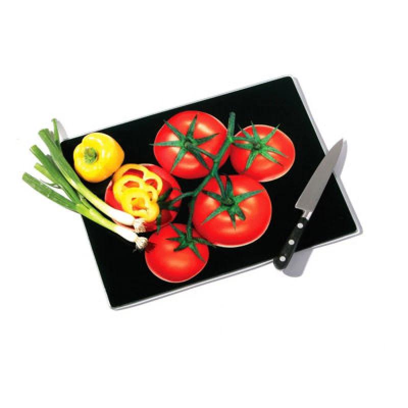 Image of Premier Housewares Stylish Design Tomatoes Chopping Board, Hygienic Food Chopping Board, Stable Cutting Board For Kitchen Black