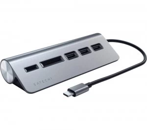 Image of SATECHI ST-TCHCRM 3-port USB Type-C Hub, Grey
