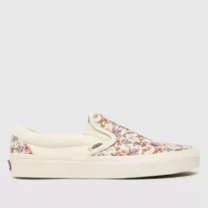 Image of Vans Classic Slip-on Trainers In White & Purple