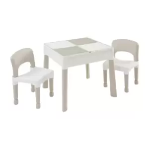 Image of Liberty House Toys Kids 5-in-1 Grey and White Activity Table and 2 Chairs Set