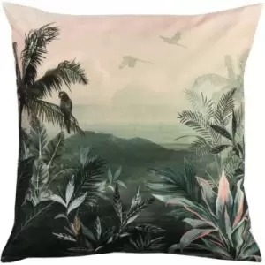 Image of Furn Jungle Outdoor Cushion Cover (One Size) (Blush/Forest) - Blush/Forest