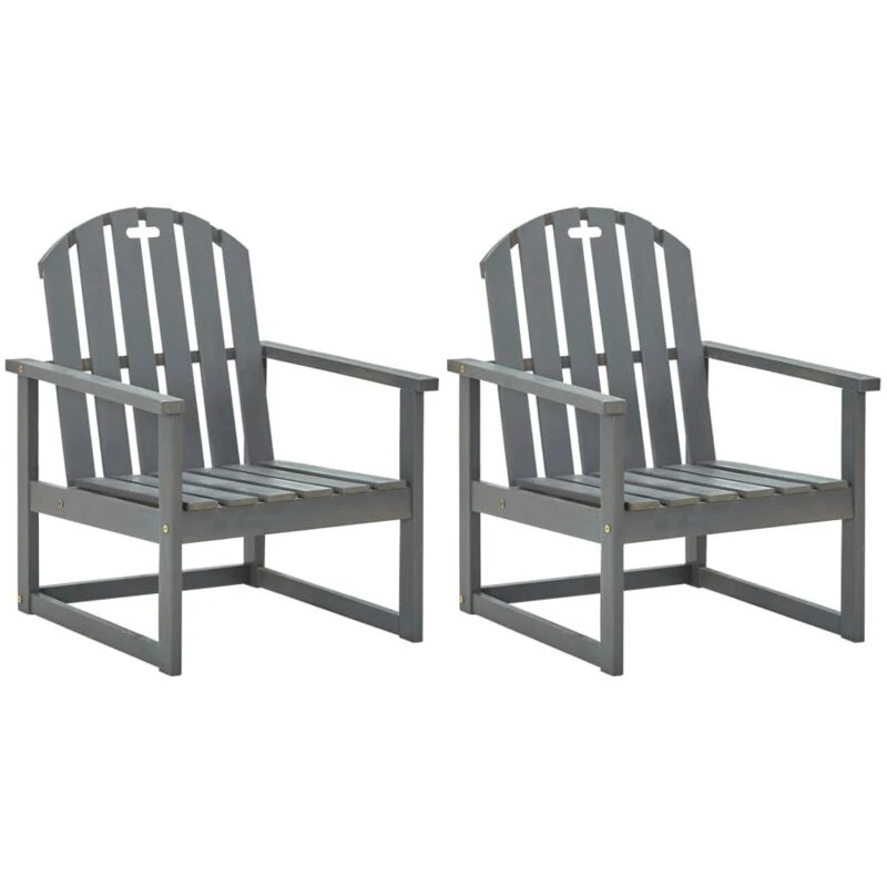 Image of VIDAXL Garden Sofa Chairs 2 pcs Grey Solid Acacia Wood Vidaxl 8720286143520