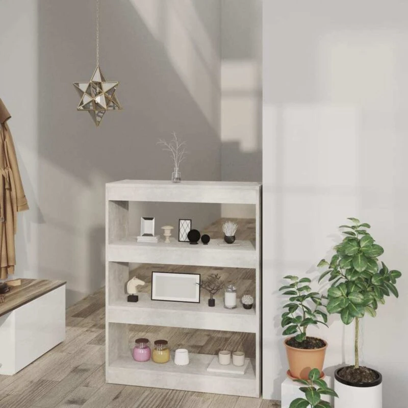 Image of VIDAXL Vidaxl - Book Cabinet/Room Divider Concrete Grey 80x30x103cm Engineered wood 8720286843499