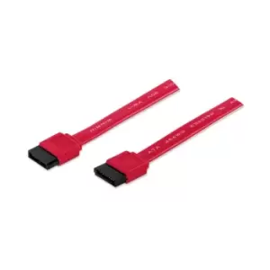 Image of Manhattan SATA Data Cable, 7-Pin, 50cm, Male to Male, 6 Gbps, Red,...