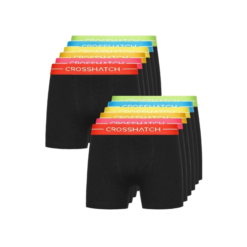 Image of Crosshatch 12 Pack Of Astral MVE Boxers Black male 2XL