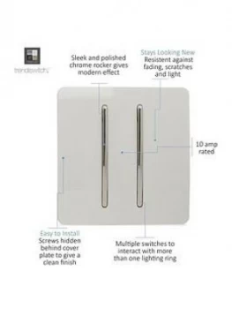 Image of Trendiswitch 2 Gang 2 Way 10 Amp Switch Std White