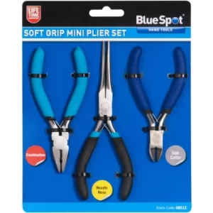 Image of BlueSpot 08512 3 Piece Soft Grip Mini Plier Set