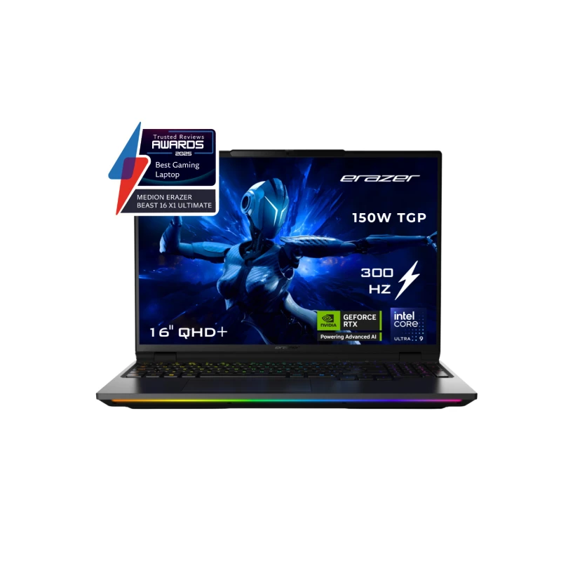 Image of Medion ERAZER Beast 16 X1 Intel Core Ultra 9 32GB RAM 2TB SSD RTX 5080 300Hz 16" QHD+ Windows 11 Gaming Laptop 30039643