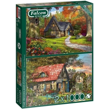 Image of Falcon de luxe The Woodland Cottage 2-Pack Jigsaw Puzzle - 1000 Pieces