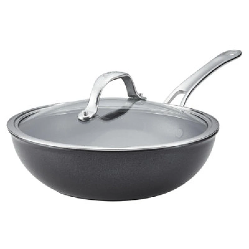 Image of Anolon Black 'X SearTech' Induction Suitable Non Stick Wok With Lid Black