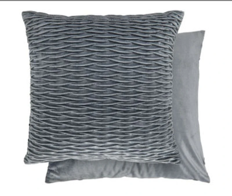 Image of New Edge Blinds Millie Collection Soft Velvet Cushion Cover in Grey Size: 43cm x 43cm Grey Unisex 43cm x 43 cm