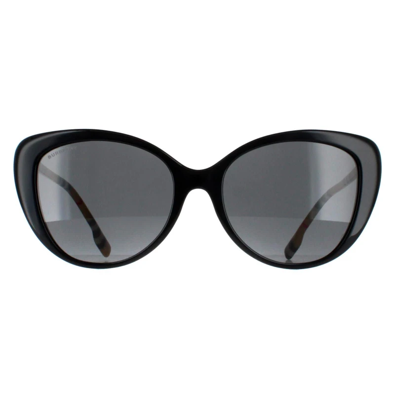 Image of Burberry Womens Cat Eye Black Dark Grey BE4407 Black Female One Size