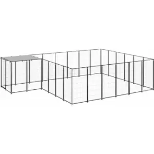 Image of Vidaxl - Dog Kennel Black 12.1 m² Steel Black