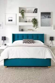 Image of Utopia Ottoman Storage Wing Bed in Plush Velvet Fabric, Custom Made