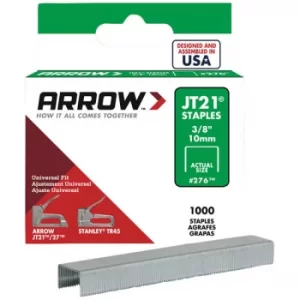 Image of Arrow A276 JT21 T27 Staples 10mm (3/8in) Box 1000