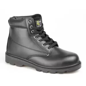 Image of Grafters Mens Padded Leather Safety Boots (12 UK) (Black) - Black
