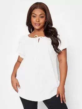Image of Yours Sb Gypsy Top White Dobby, Black, Size 20, Women