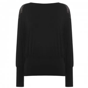 Image of Biba Long Sleeve Heat Seal Top - Black