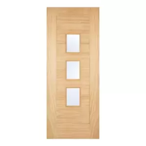 Image of Arta External Glazed Unfinished Oak 3 Lite Door - 762 x 1981mm