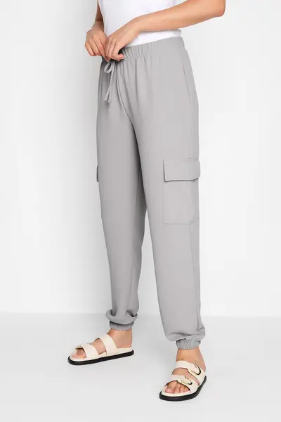 Image of Long Tall Sally Tall Cuffed Cargo Trousers Grey