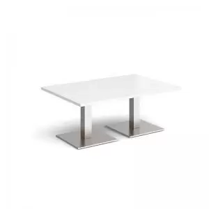 Image of Brescia rectangular coffee table with flat square brushed steel bases