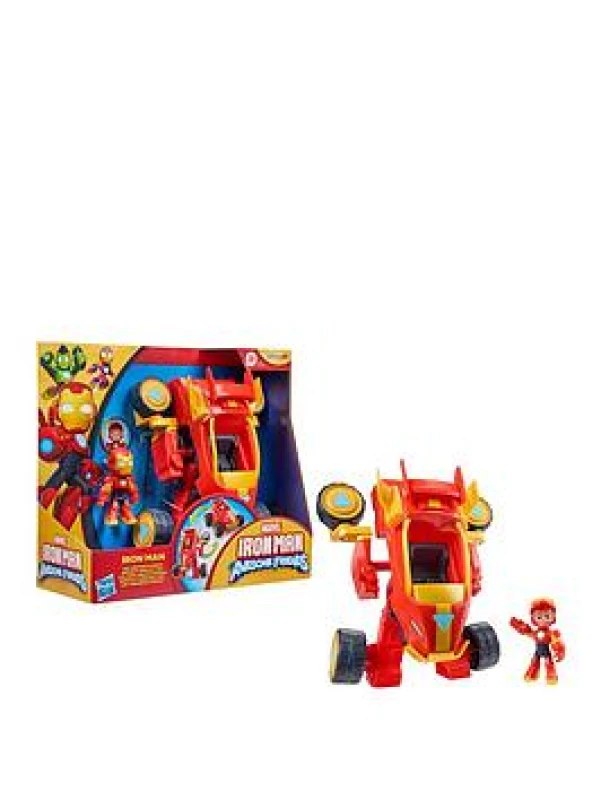 Image of Iron Man and His Awesome Friends Marvel 2-In-1 Mech Suit & Vehicle Action Figure & Toy Vehicle Red Iron Mech