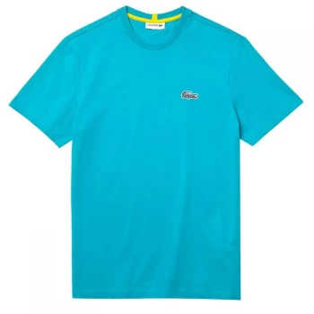 Image of Lacoste x National Geographic Reef Frog Croc T-Shirt, Blue, Size S, Men