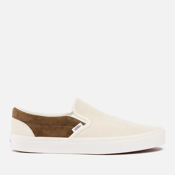 Image of Vans Mens Classic Slip On Suede Trainers - UK 8 White Trainers male VN000BVZCH7 8