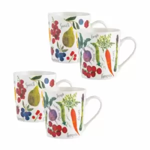 Image of Price & Kensington Set Of 4 Farmers Market Fine China Mugs