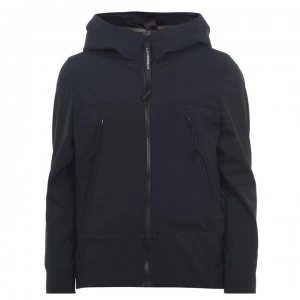 Image of CP COMPANY Junior Boys Softshell Goggle Hooded Jacket - Navy 888