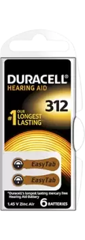 Image of Duracell Easy Tab 312 Color Brown Batteries For Hearing Aids